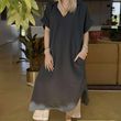 Made in Italy Paulo Pillow Cotton Shirt Dress Graphite /15 =